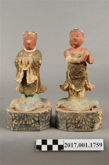 木雕善財龍女像組 (共3張)