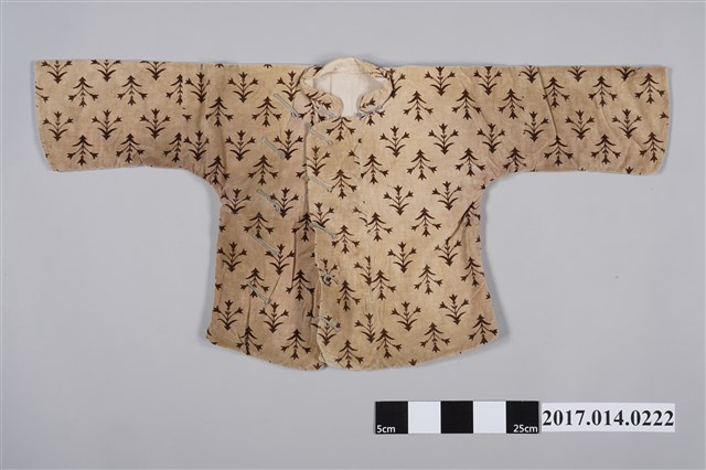 女童黃色地棗紅印花漢式長袖短衫 (共2張)