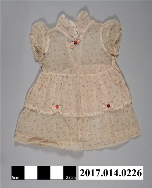 女童小碎花紡紗短袖連身洋裝 (共2張)