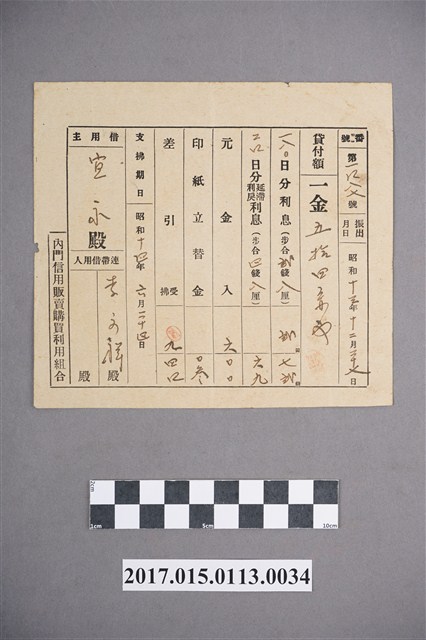 內門信用販賣購買利用組合 (共2張)