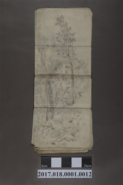 古城江觀繪《臺灣山林景色》 (共3張)