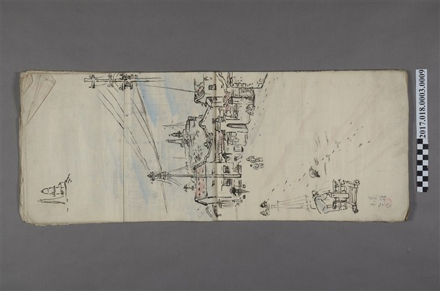 古城江觀繪《臺灣高雄港附近街景》 (共3張)