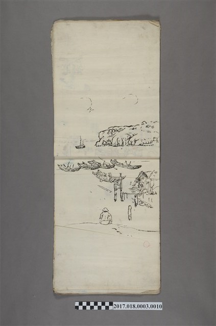 古城江觀繪《臺灣港口風景》 (共3張)