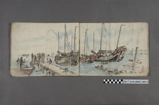 古城江觀繪《臺灣港口》 (共3張)