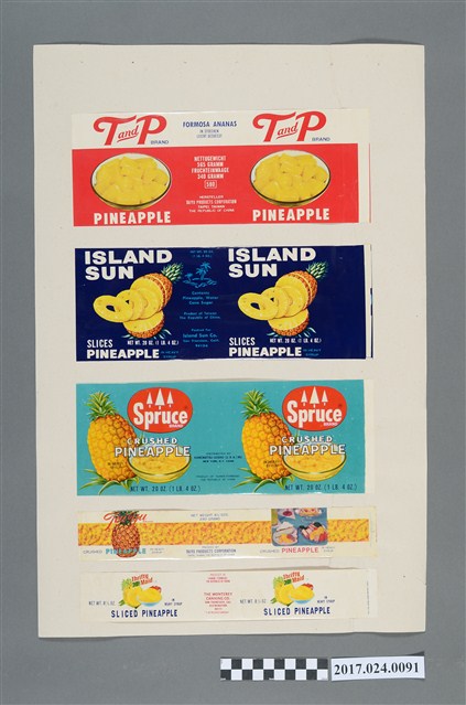 T and P等鳳梨罐頭外銷商標 (共2張)