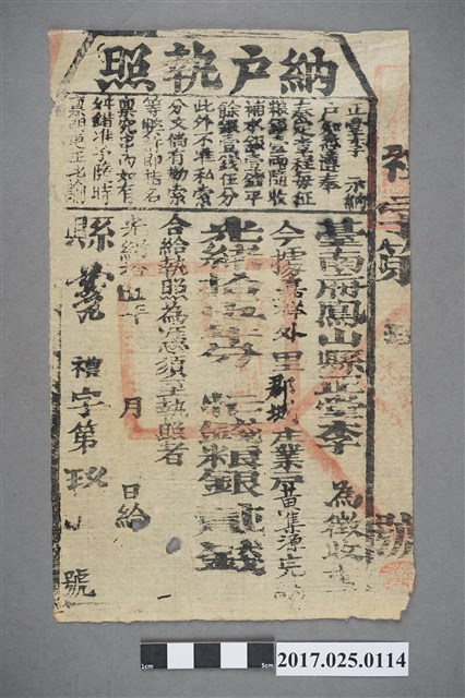 光緒15年(1889年)納戶執照 (共2張)