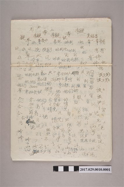 楚櫓1971年1月25日設計院「五一六」分隊的基本情況交待手稿 (共1張)