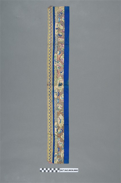 彩繡花卉人物紋飾帶 (共2張)