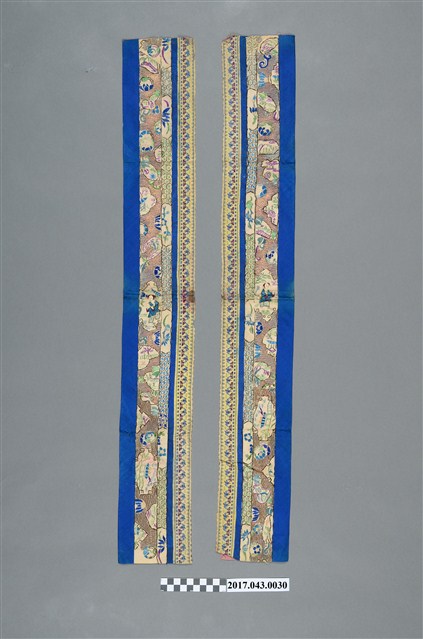彩繡花卉人物紋飾帶組 (共2張)