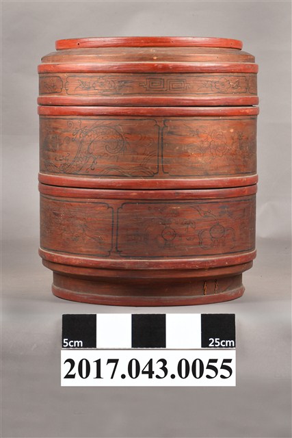 木製雙層圓盒 (共6張)