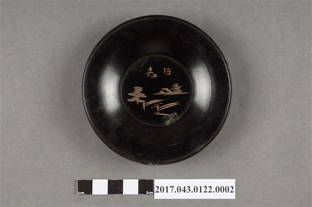 黑地蒔繪風景紋茶托 (共4張)