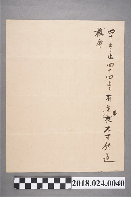 台南市陳文魁命相館所批命書 (共1張)