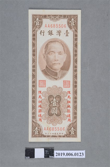 臺灣銀行發行壹圓紙鈔 (共2張)