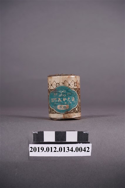 日治時期家庭染料藍綠色染料罐 (共5張)