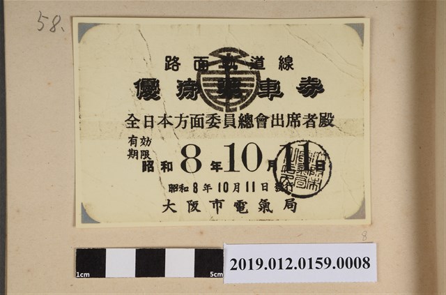 路面軌道線優待乘車卷 (共2張)