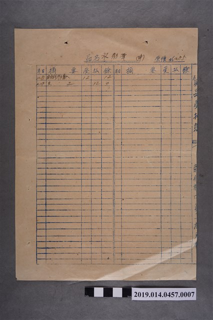 新化初中員工福利社貨品登記簿-水彩筆（中） (共2張)