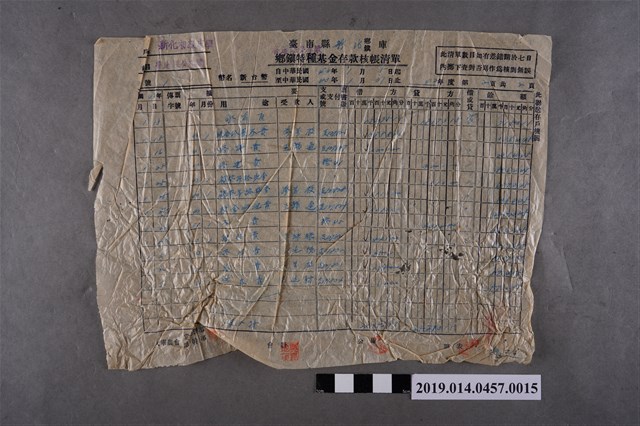 臺南縣新化鎮庫鄉鎮特種基金存款核帳清單-新化初級中學 第二頁 (共2張)