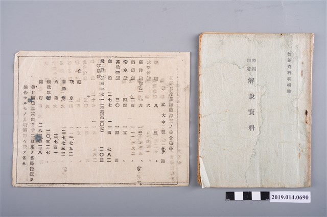 臺南州警察部出版《教養資料特輯號：時局問題解說資料》 (共2張)