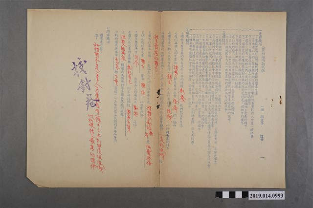 臺南縣立新化初中一年級公民科總測驗試題答案卷、校對卷 (共2張)