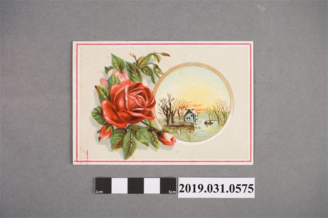 美國百週年紀念茶行玫瑰花圖樣文宣 (共2張)