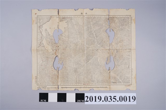 臨時臺灣土地調查局調製〈二萬分一堡圖原圖：水社〉紅字版 (共2張)