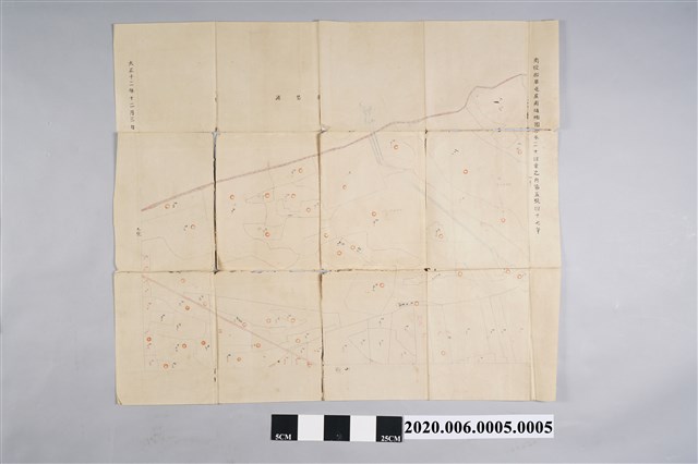 〈一千二百分一草屯庄南埔二十四葉之內地圖〉地籍圖謄本第5號 (共3張)