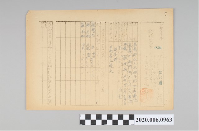 戰時造成的意外災害證明書第4821號（昭和20年7月12日發行） (共3張)