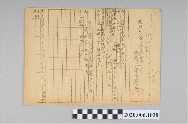 戰時造成的意外災害證明書第2272號（昭和20年5月10日發行） (共3張)