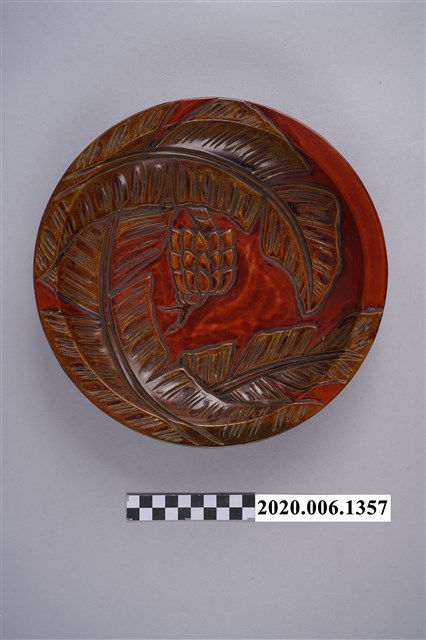 臺灣高砂雕香蕉樹漆器圓盤 (共9張)