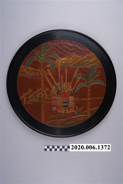 原住民杵歌紋圓盤漆器掛飾 (共9張)