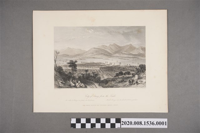 英國石版印刷風景畫片〈City of Amoy, From the Tomls〉 (共2張)