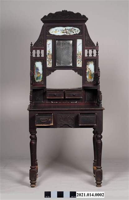 黑漆鑲彩繪玻璃梳妝臺 (共22張)