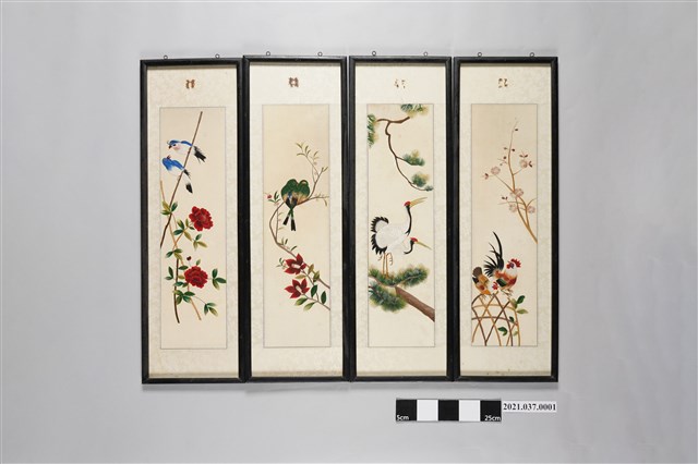 刺繡花鳥四條屏組 (共2張)