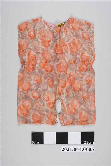 粉橘印花紋圓領無袖幼兒連身衣 (共3張)