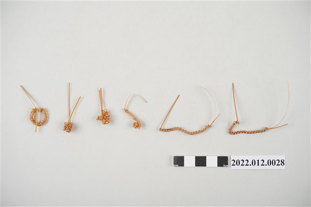 劉靜枝編製繩狀竹編半成品組 (共2張)