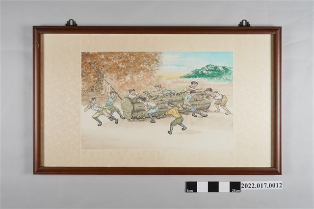 黃金田繪《搬運原木》 (共2張)