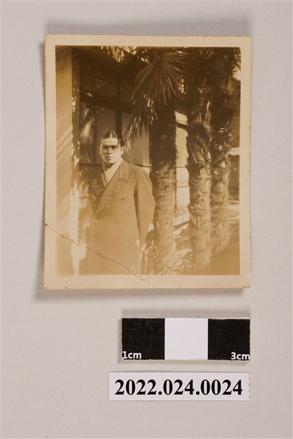 窗邊張子敬獨照黑白照片 (共2張)