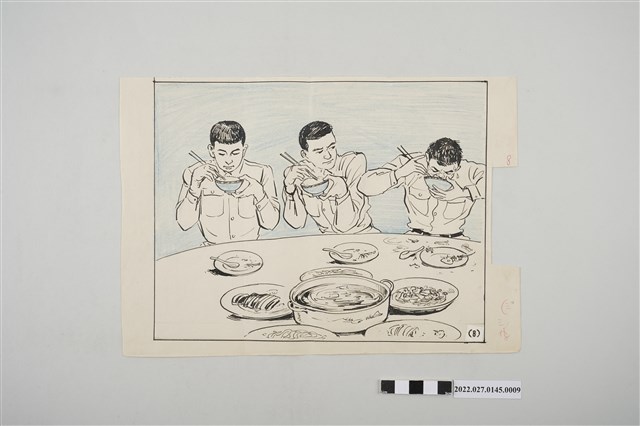 《總統指示生活規範圖解》插圖原稿編號8 (共2張)