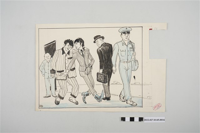 《總統指示生活規範圖解》插圖原稿編號15 (共2張)