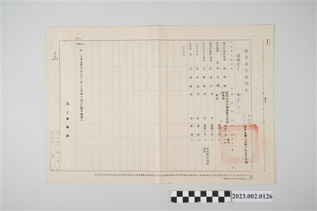 民國61年8月24日劉全仁臺東縣警察局令及61年8月7日臺灣省警務處令 (共2張)