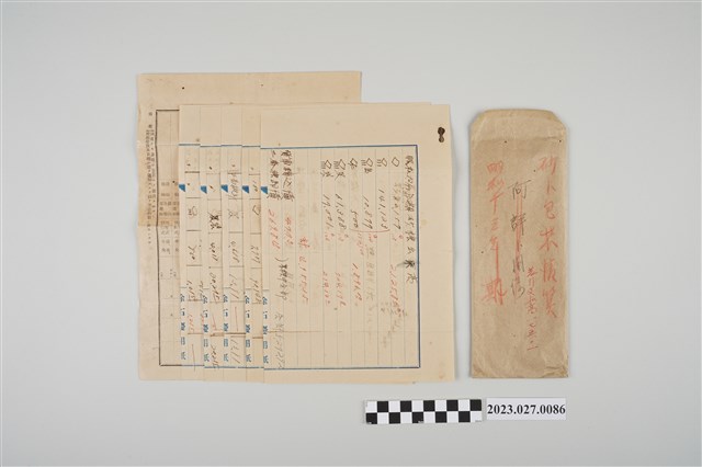 1938年砂糖包裝信封及文件 (共2張)