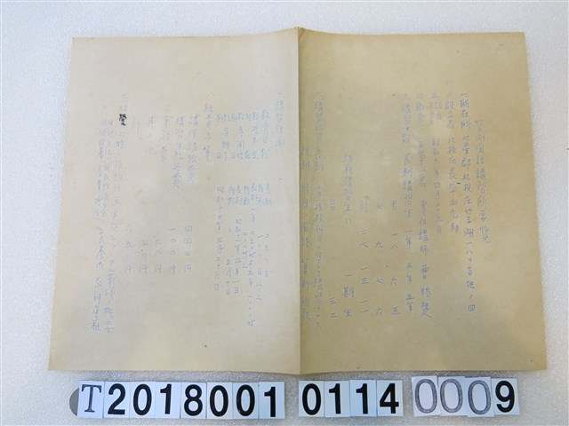 國語講習所講師講習會《講習員所屬講習所要覽》昭和十一年八月 (共1張)