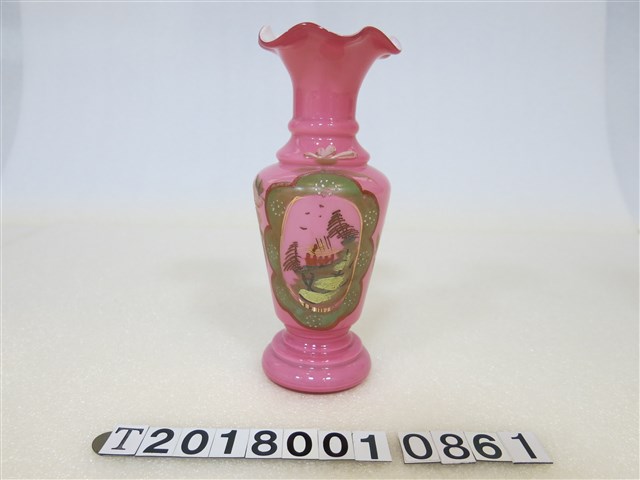 玻璃彩繪粉紅花瓶 (共1張)