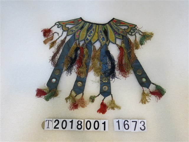 花朵紋飾藍色雲肩 (共1張)