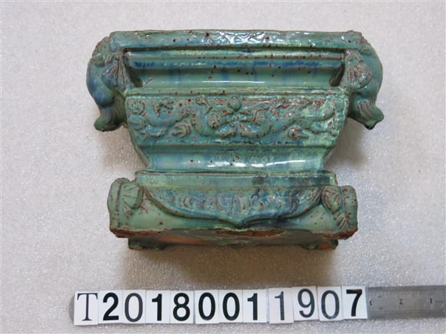 雙獅磚燒綠釉香爐 (共3張)