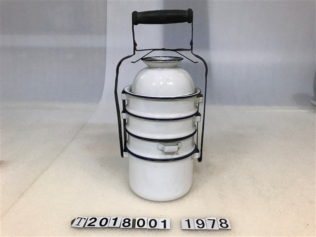 白色手提可拆卸圓形飯盒 (共1張)