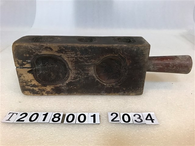 壽龜壽桃花三面糕餅握柄模具 (共3張)