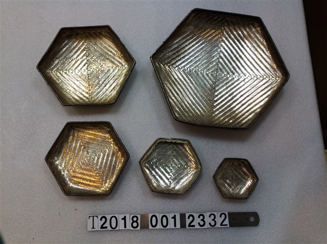 銀製竹編形式籃組 (共1張)