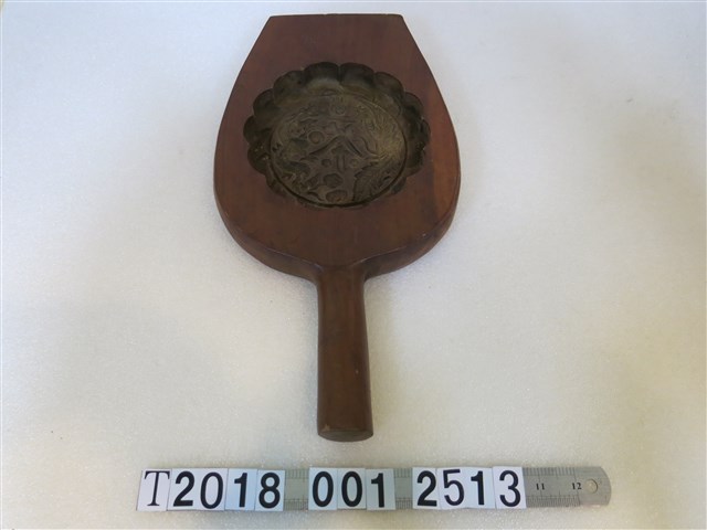 木製茶字龍鳳花紋糕餅握柄模具 (共1張)