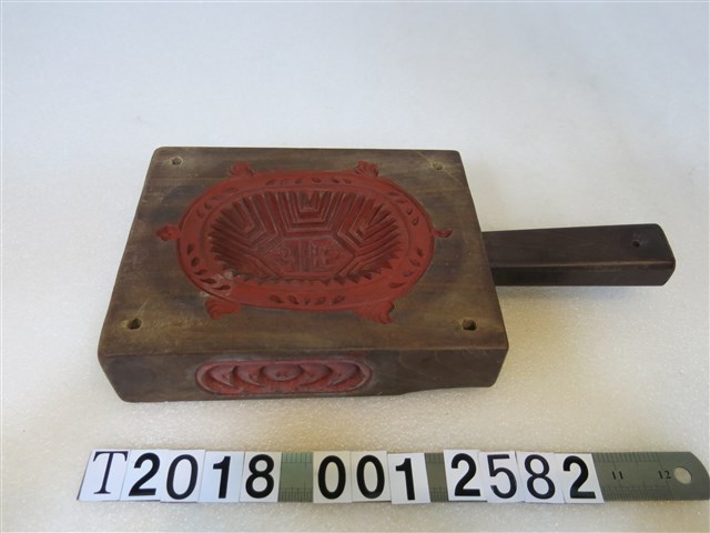 紅色壽桃壽龜木製糕餅模具 (共2張)
